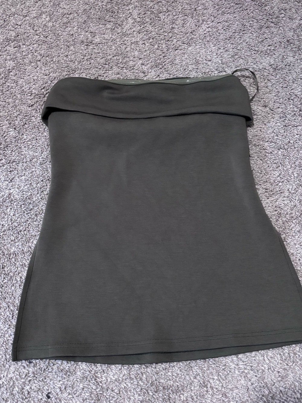 Women’s Strapless Fold-Over Tube Top - Dark Olive